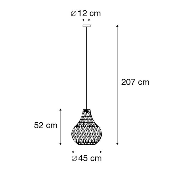 Retro hanglamp zwart 45 cm - Lina Drop - Afbeelding 3