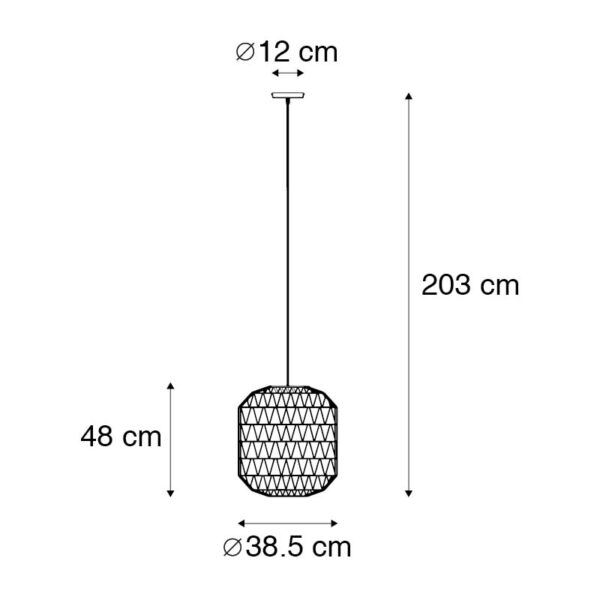 Retro hanglamp zwart 40 cm - Lina Hive - Afbeelding 3
