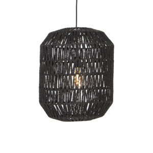 hanglampen Retro hanglamp zwart 40 cm Lina Hive PapierStaal Zwart Hanglamp valt op door zijn mooie design en retro uiterlijk. Hij is uitgevoerd in stevig stof