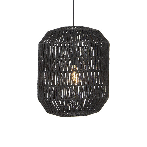 hanglampen Retro hanglamp zwart 40 cm Lina Hive PapierStaal Zwart Hanglamp valt op door zijn mooie design en retro uiterlijk. Hij is uitgevoerd in stevig stof