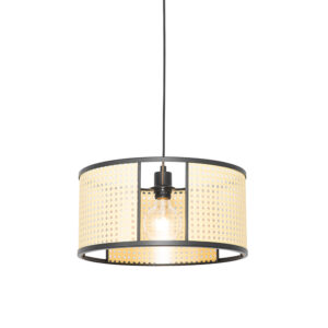 hanglampen Retro hanglamp zwart met rotan 40 cm Akira RotanStaal Zwart Onze is onopvallend maar toch aanwezig dankzij zijn mooie lichteffect in je Deze de