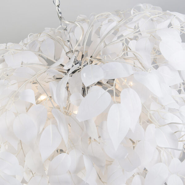 Romantische hanglamp wit met blaadjes - Feder - Afbeelding 2