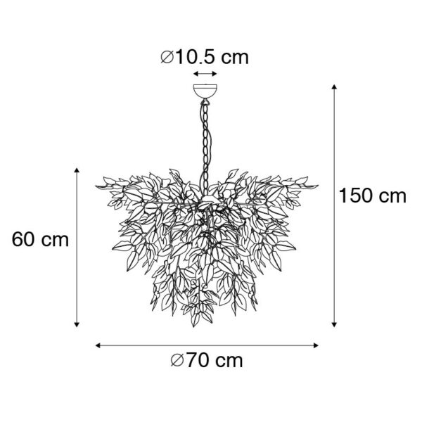 Romantische hanglamp wit met blaadjes - Feder - Afbeelding 3
