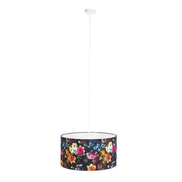 Romantische hanglamp wit met bloemen kap 50 cm - Combi 1 - Afbeelding 2