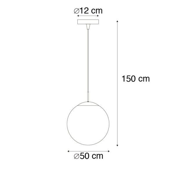Scandinavische hanglamp chroom met helder glas - Ball 50 - Afbeelding 3