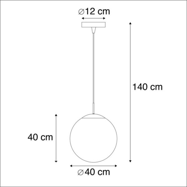 Scandinavische hanglamp chroom met helder glas - Ball 40 - Afbeelding 3