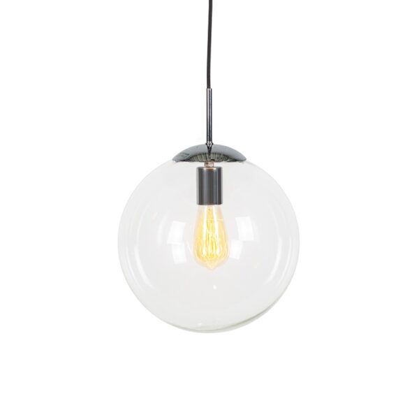 hanglampen Scandinavische hanglamp chroom met helder glas Ball 30 GlasMetaal Chroom Deze moderne past perfect in een Scandinavisch Leuk boven de eettafel of hal