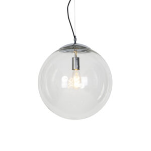 hanglampen Scandinavische hanglamp chroom met helder glas Ball 40 GlasMetaal Chroom Deze moderne past perfect in een Scandinavisch Leuk boven de eettafel of hal