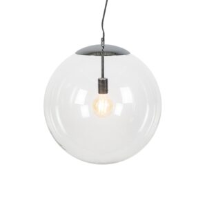 hanglampen Scandinavische hanglamp chroom met helder glas Ball 50 GlasStaal Chroom Deze moderne past perfect in een Scandinavisch Leuk boven de eettafel of hal