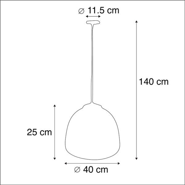 Scandinavische hanglamp grijs 40 cm - Hoodi - Afbeelding 3