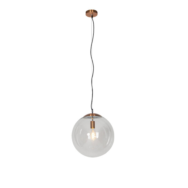 Scandinavische hanglamp koper met helder glas - Ball 40 - Afbeelding 2