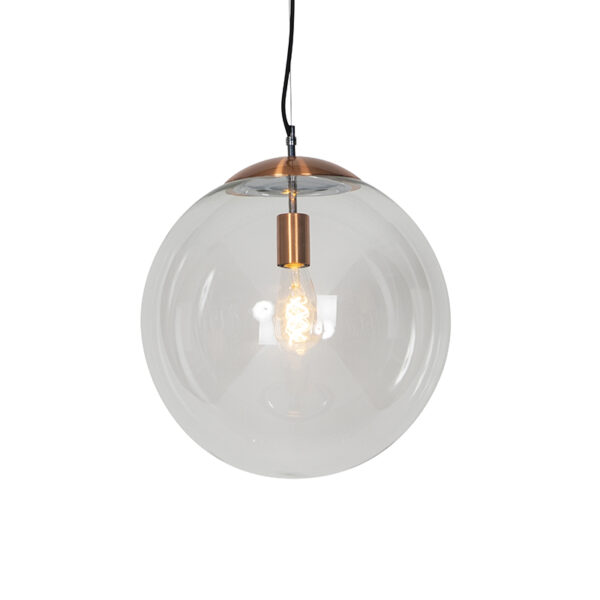 hanglampen Scandinavische hanglamp koper met helder glas Ball 40 GlasStaal Koper Deze moderne past perfect in een Scandinavisch Leuk boven de eettafel of hal.