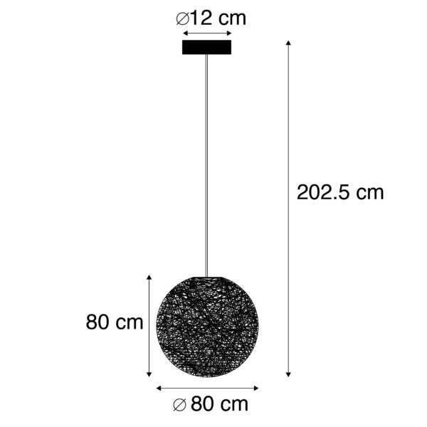 Scandinavische hanglamp wit 80 cm - Corda - Afbeelding 3