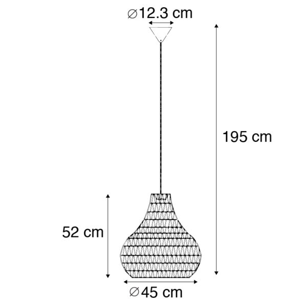 Scandinavische hanglamp wit 45 cm - Lina Drop - Afbeelding 2