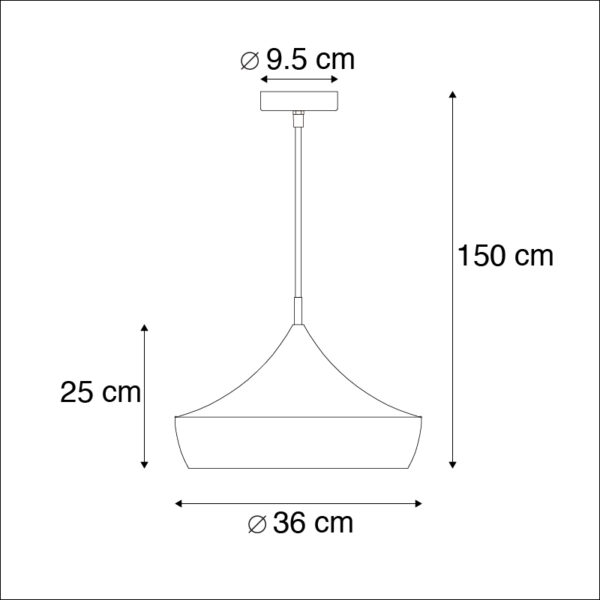 Scandinavische hanglamp zwart met goud - Depeche-Paul - Afbeelding 3