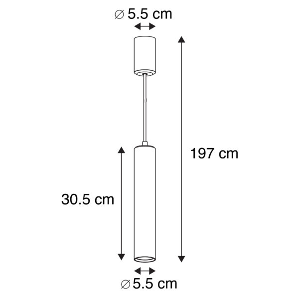Set van 2 design hanglampen wit - Tuba small - Afbeelding 3