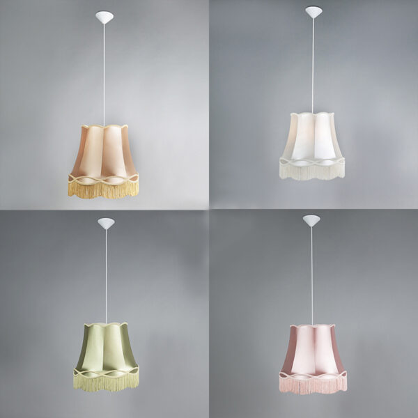 hanglampen Set van 4 retro gekleurd 45 cm Granny KunststofStof Multicolor Authentiek in een nieuw jasje. Deze prachtige hanglamp heeft het ontwerp de oude