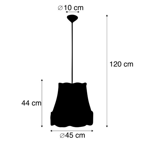 Set van 4 retro hanglampen crème 45 cm - Granny - Afbeelding 3