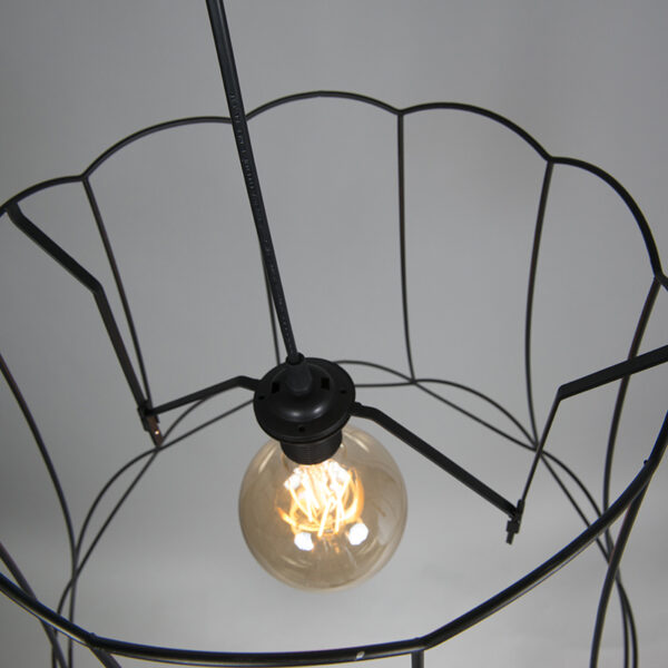 Set van 2 retro hanglampen zwart 50 cm - Granny Frame - Afbeelding 2