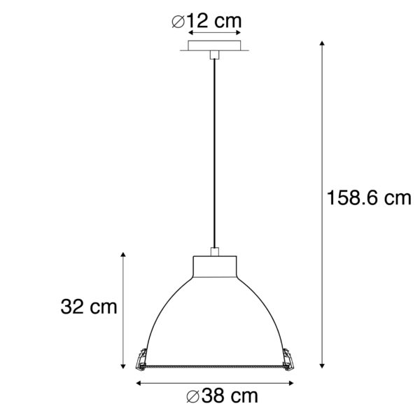 Set van 2 industriële hanglampen wit 38 cm dimbaar - Anteros - Afbeelding 3