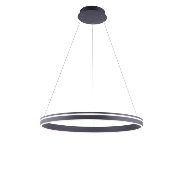 hanglampen Smart hanglamp donkergrijs 79 cm met afstandsbediening Ronith Aluminium Donkergrijs