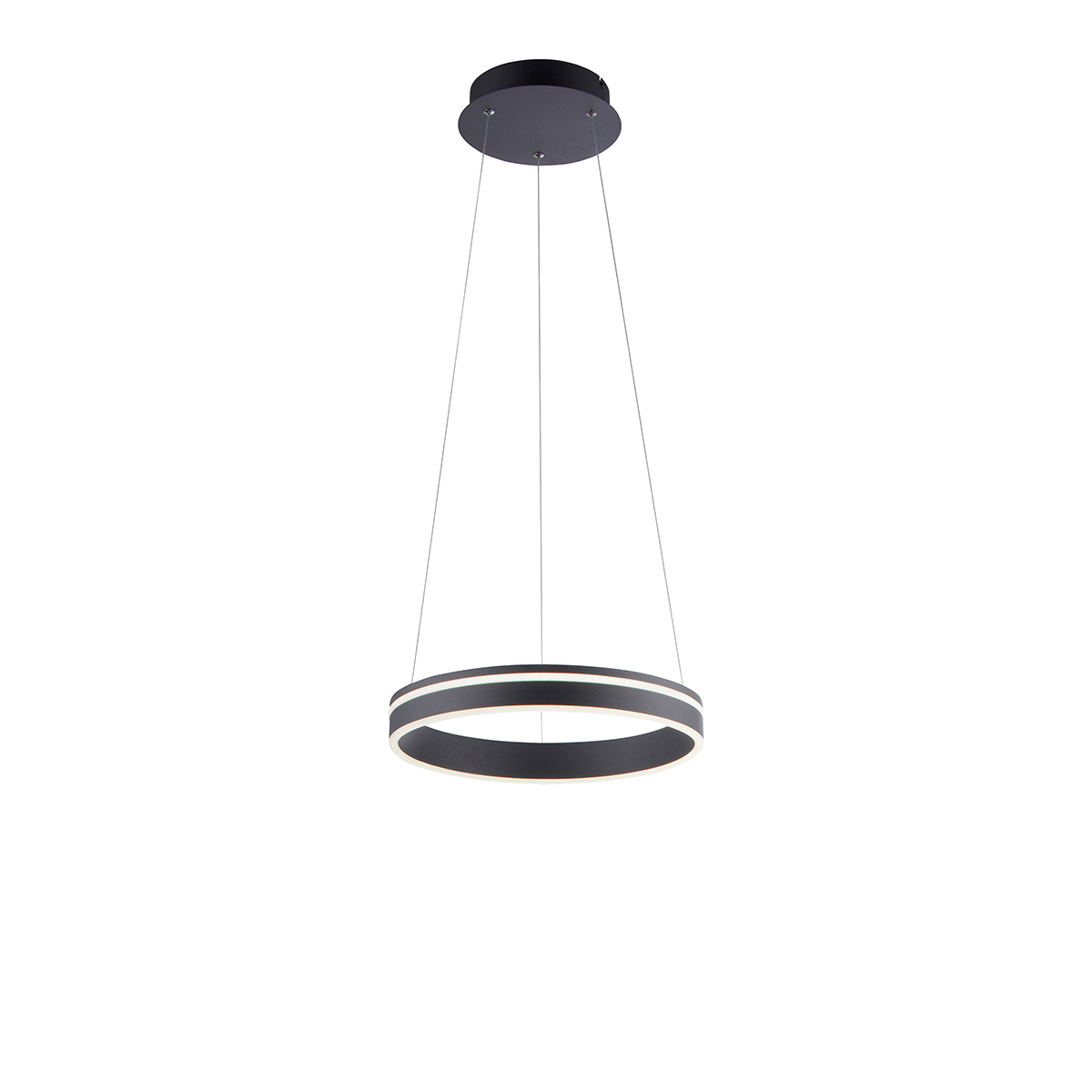 hanglampen Smart hanglamp donkergrijs 40 cm met afstandsbediening Ronith Aluminium Donkergrijs