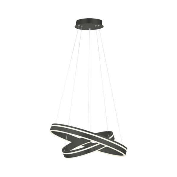 Smart hanglamp donkergrijs 2-lichts met afstandsbediening - Ronith - Afbeelding 2