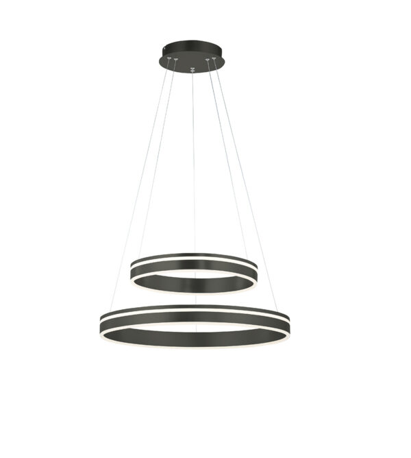 hanglampen Smart hanglamp donkergrijs met afstandsbediening Ronith Staal Donkergrijs
