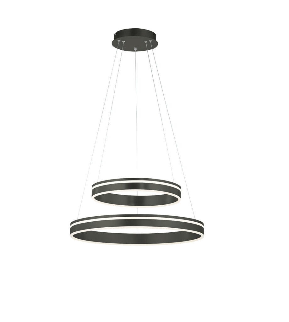 hanglampen Smart hanglamp donkergrijs met afstandsbediening Ronith Staal Donkergrijs