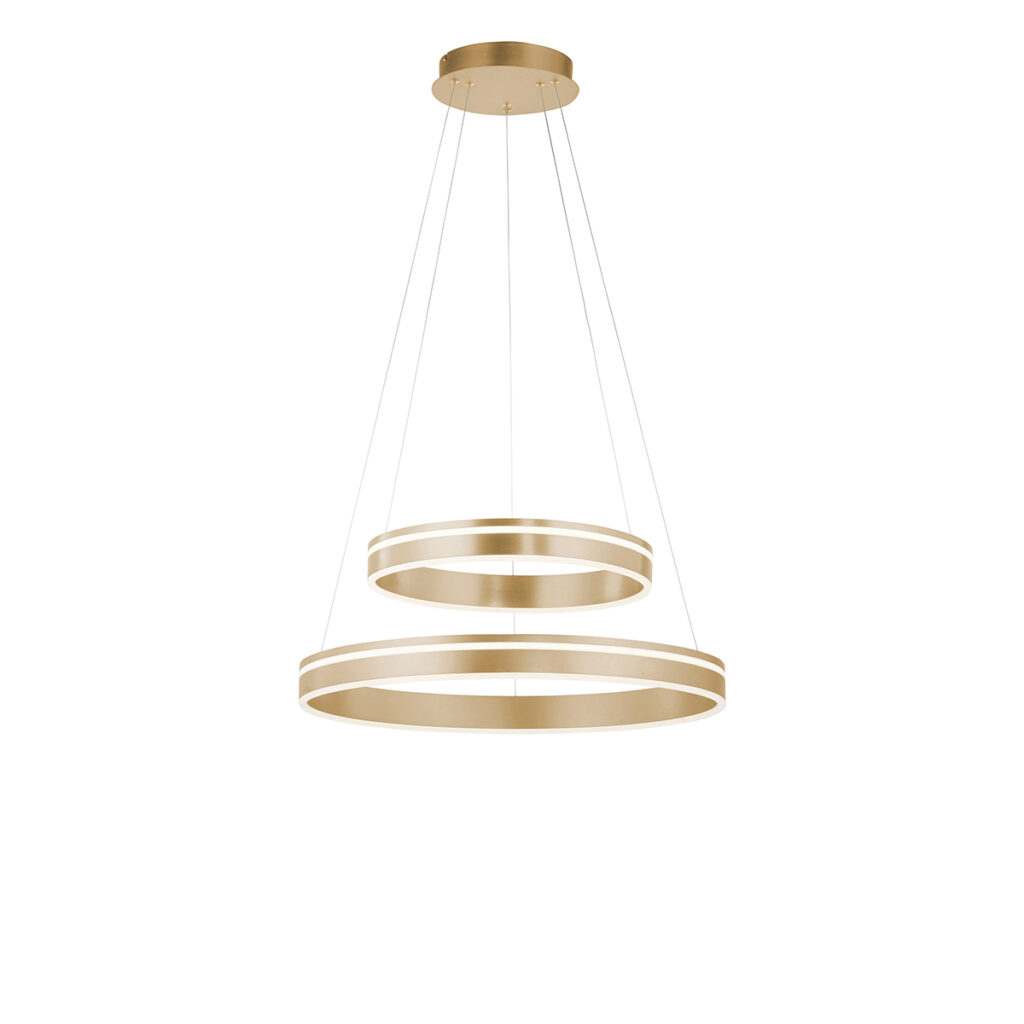 hanglampen Smart hanglamp messing met afstandsbediening Ronith Staal