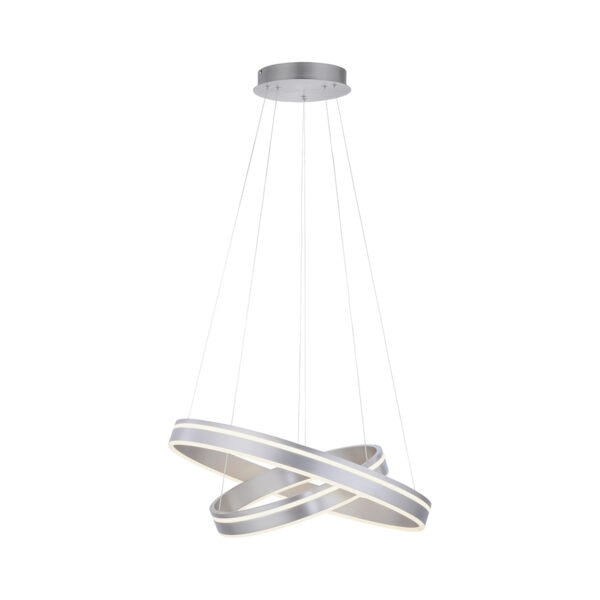 Smart hanglamp staal 2-lichts met afstandsbediening - Ronith - Afbeelding 2