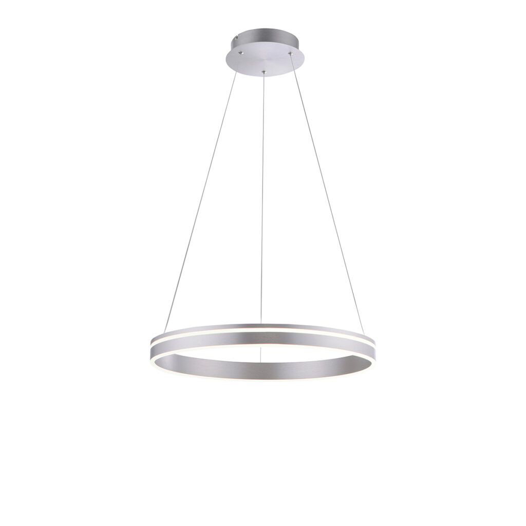 hanglampen Smart hanglamp staal 59 cm met afstandsbediening Ronith Aluminium Staal