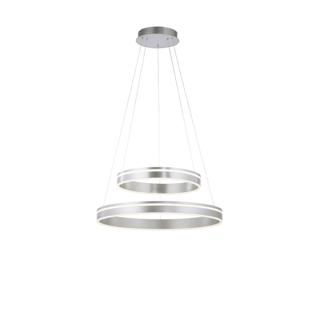 hanglampen Smart hanglamp staal met afstandsbediening Ronith Aluminium Staal