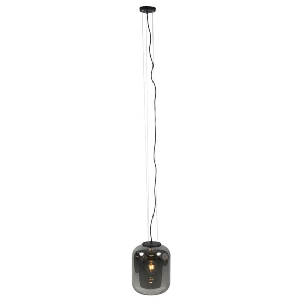 Smart hanglamp zwart met smoke glas incl. WiFi A60 - Bliss - Afbeelding 2