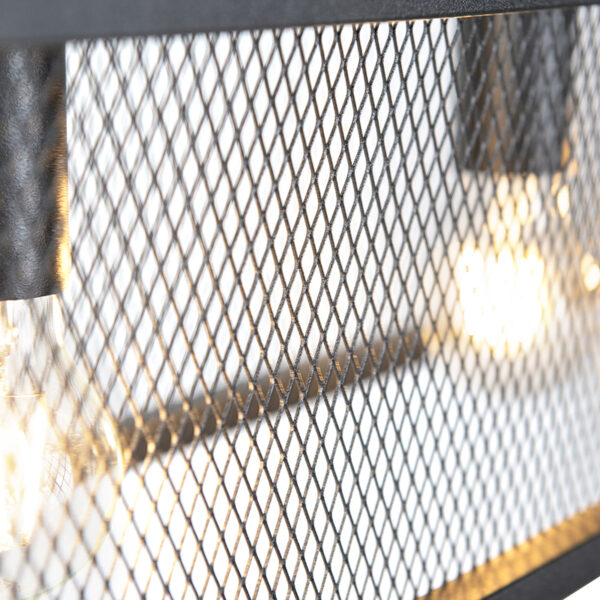 Smart industriële hanglamp zwart incl. 4 WiFi A60 - Cage Wire - Afbeelding 2