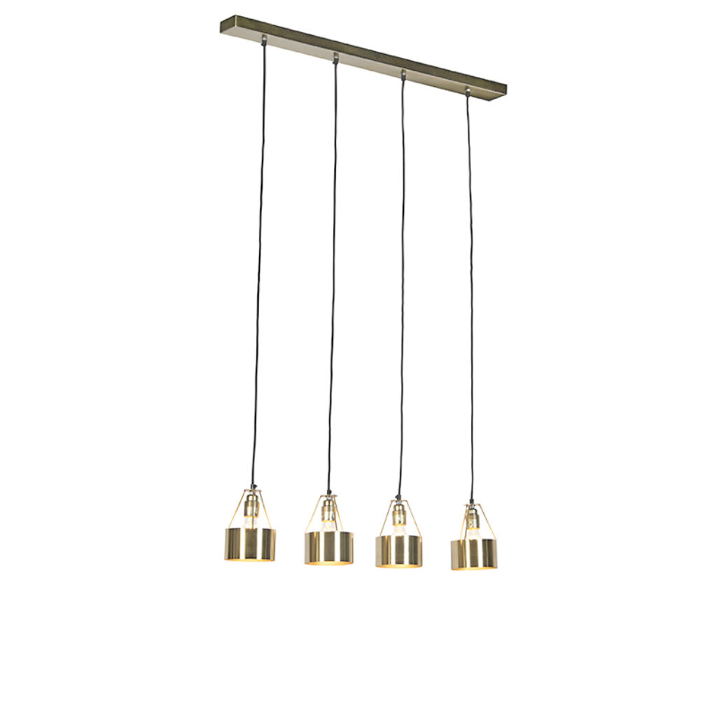 hanglampen Vintage hanglamp aan balk messing Willow Staal Dankzij het vintage ontwerp van de valt lamp meteen op bij binnentreden ruimte. Een echte eyecatcher