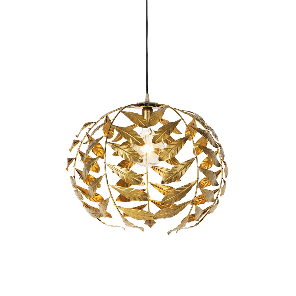hanglampen Vintage hanglamp antiek goud 50 cm Linden Staal