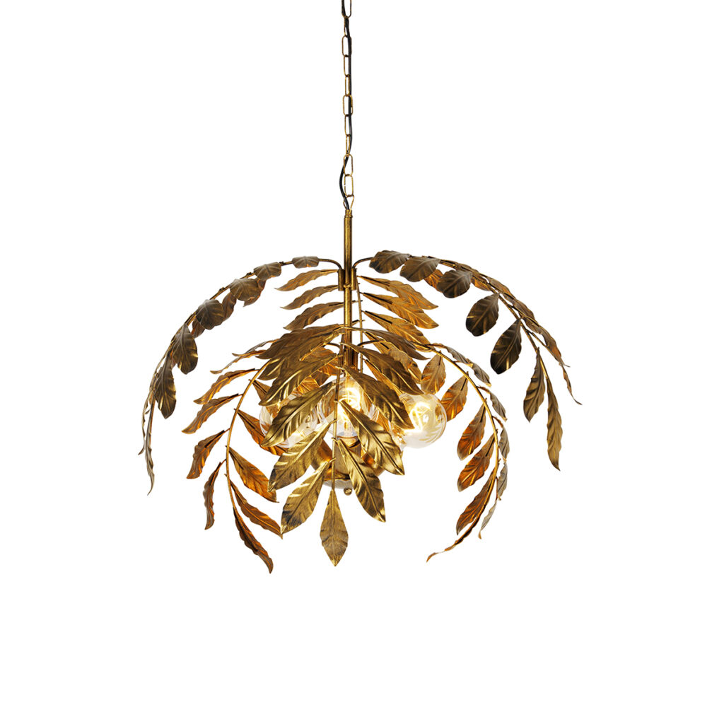 hanglampen Vintage hanglamp antiek goud 60 cm Linden Staal