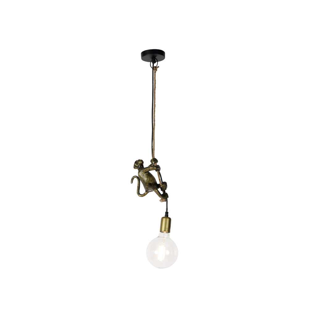 hanglampen Vintage hanglamp goud Animal Monkey AluminiumTouw Hanglamp is een echte voor in klassiek interieur. Hij afgewerkt gouden kleur en gemaakt van