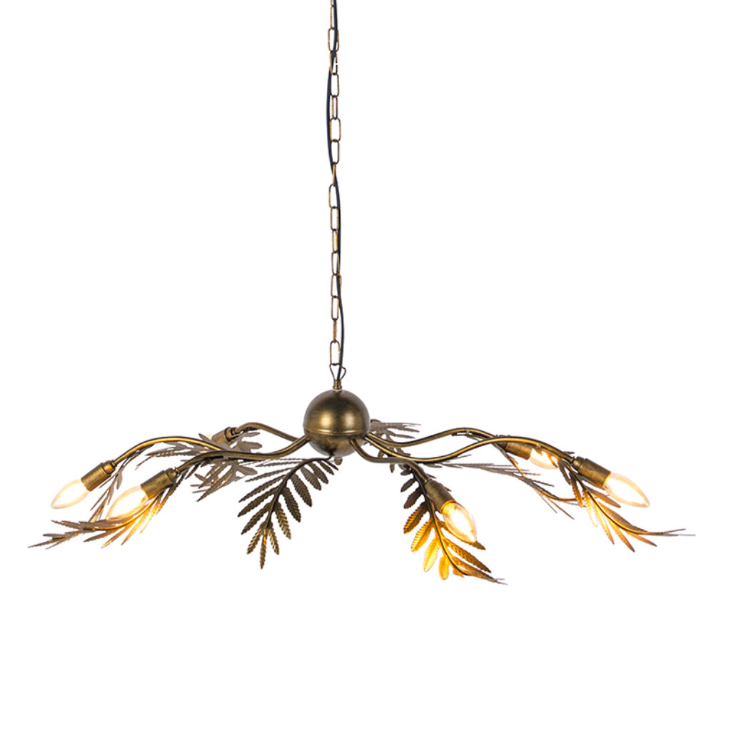hanglampen Vintage hanglamp goud Botanica Metaal Deze komt uit de serie Botanica. is helemaal volgens laatste trend en combineert botanische bladeren met goud.