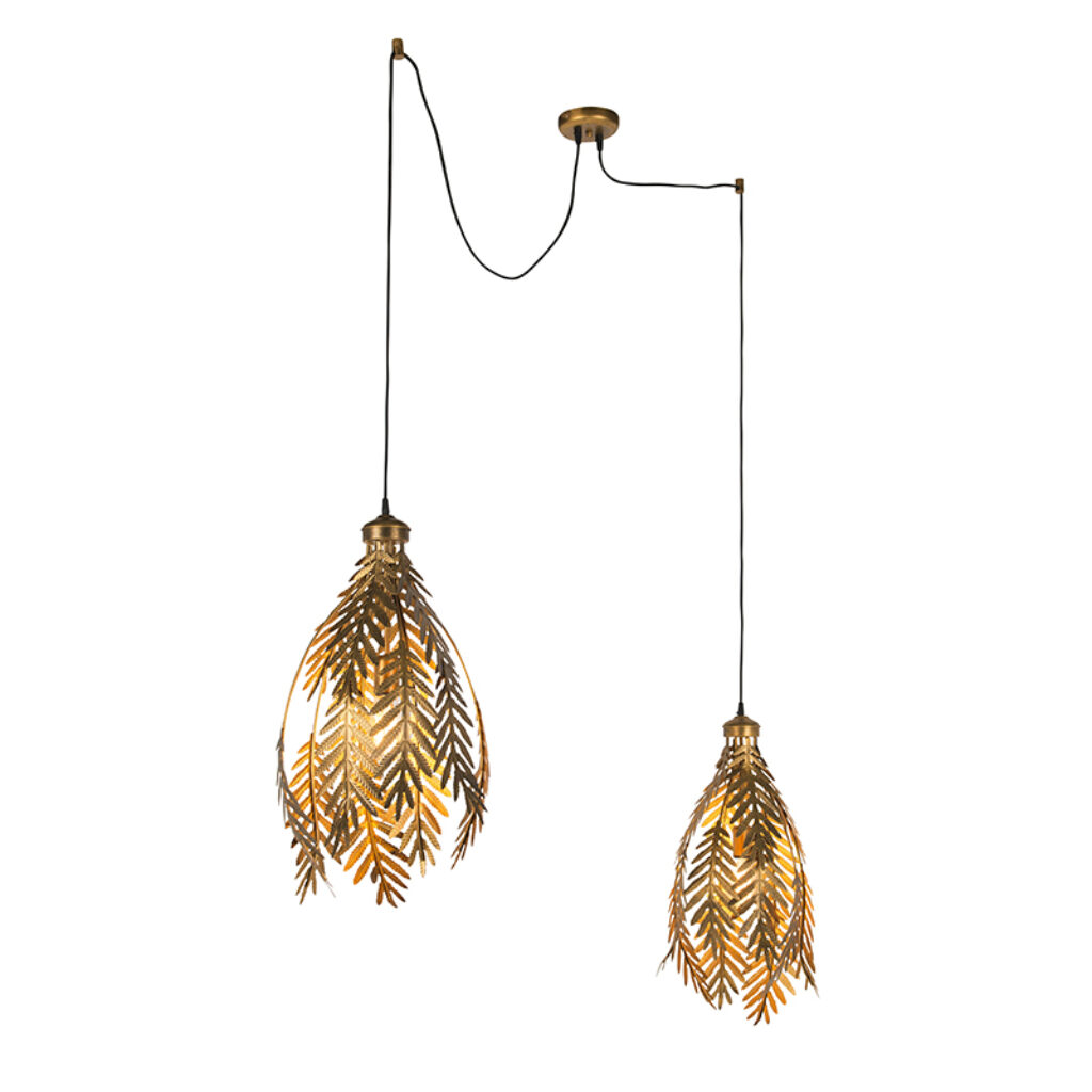 hanglampen Vintage hanglamp goud Botanica Metaal Deze komt uit de serie Botanica. is helemaal volgens laatste trend en combineert botanische bladeren met goud.