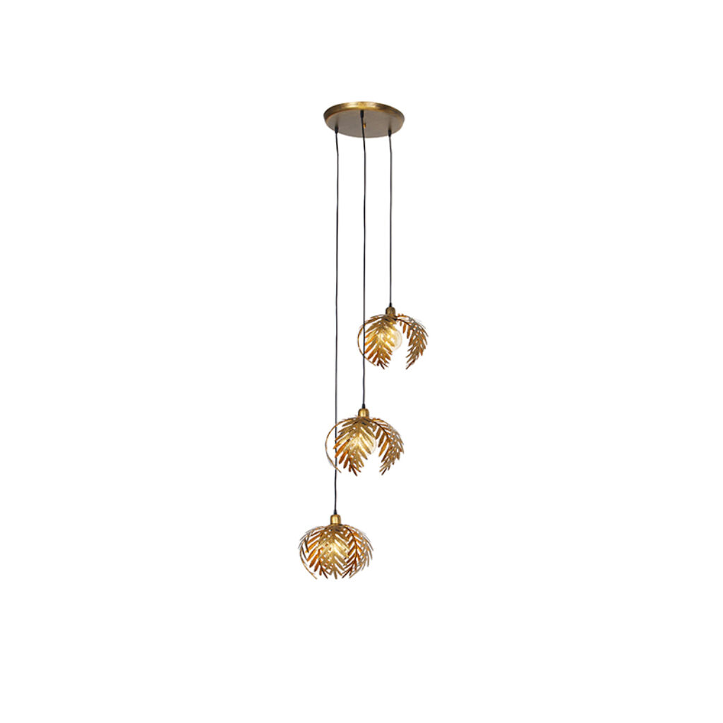 hanglampen Vintage hanglamp goud rond Botanica Staal Ben je toe aan een eyecatcher voor in Dan is wat Zijn opvallende lampenkap die er uit zien als bladeren