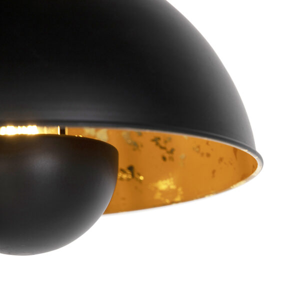 Industriële hanglampen zwart met goud 2-lichts - Magna Eglip - Afbeelding 2