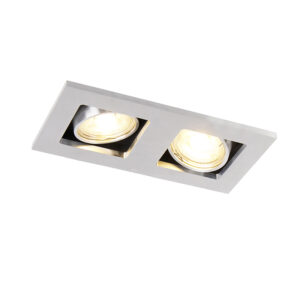 inbouwspots Inbouwspot staal rechthoekig Qure Aluminium Deze past volledig in een moderne omgeving hij staat leuk de hal of Met van IP20 is deze inbouwspot