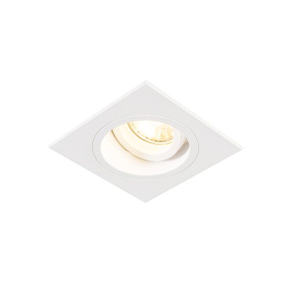 inbouwspots Inbouwspot vierkant wit en kantelbaar Chuck Staal Wit Deze inbouwspot past in ieder interieur door zijn vierkante basic ontwerp. Hij heeft een