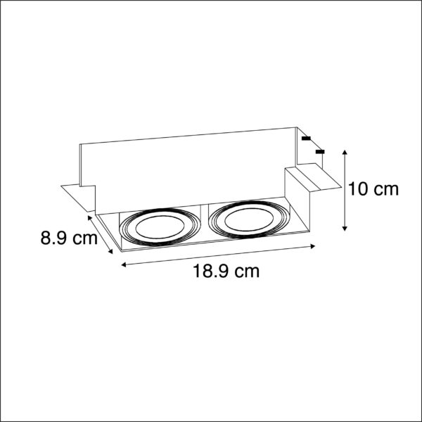 Inbouwspot wit GU10 draai- en kantelbaar trimless 2-lichts - Oneon - Afbeelding 3