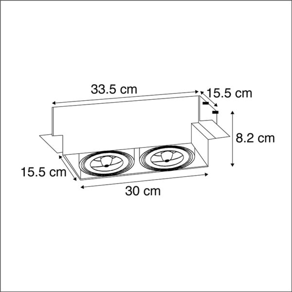 Inbouwspot wit draai- en kantelbaar AR111 Trimless 2-lichts - Oneon - Afbeelding 3