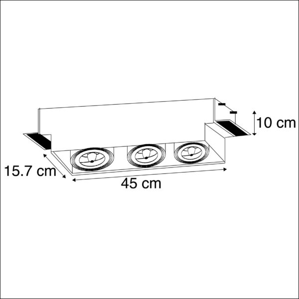 Inbouwspot wit AR111 trimless 3-lichts - Oneon - Afbeelding 3