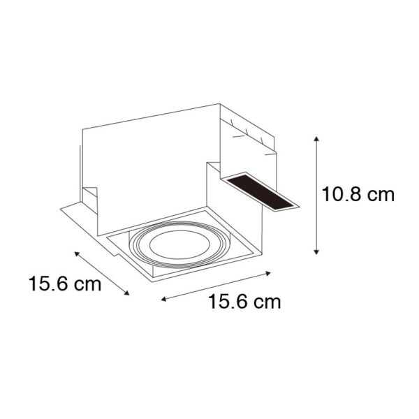 Inbouwspot wit GU10 AR111 trimless verstelbaar - Oneon - Afbeelding 3