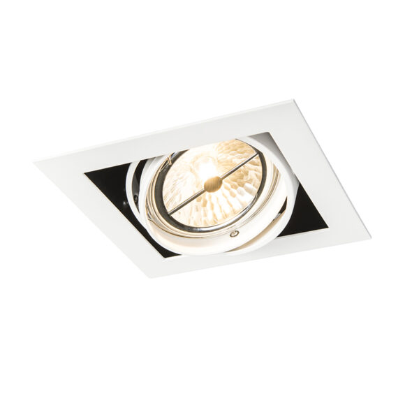 inbouwspots Inbouwspot wit AR111 verstelbaar Oneon Staal Wit Met deze inbouwspot haal je een stijlvol en luxueus design in huis. Hij heeft lengte breedte van